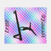 ガールズギムナスト体操バランスビームパステル フリースブランケット (正面(横))