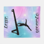 ガールズギムナスト体操バランスビーム フリースブランケット (正面(横))