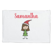 ガールズクリスマス名前をカスタムする 枕カバー (裏面)