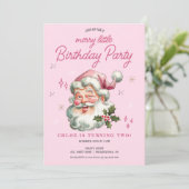 ガールズクリスマス誕生日招待状メリーリトル シーズンカード (スタンド正面)