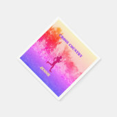 ガールズクロスカントリーランニングズレインボー スタンダードカクテルナプキン (角)