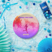 ガールズクロスカントリーランニングズレインボー ペーパープレート (パーティー)