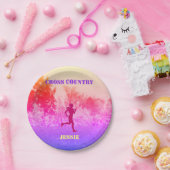 ガールズクロスカントリーランニングズレインボー ペーパープレート (パーティー)