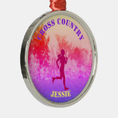 ガールズクロスカントリーランニングズレインボー メタルオーナメント (右)