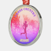 ガールズクロスカントリーランニングズレインボー メタルオーナメント (左)