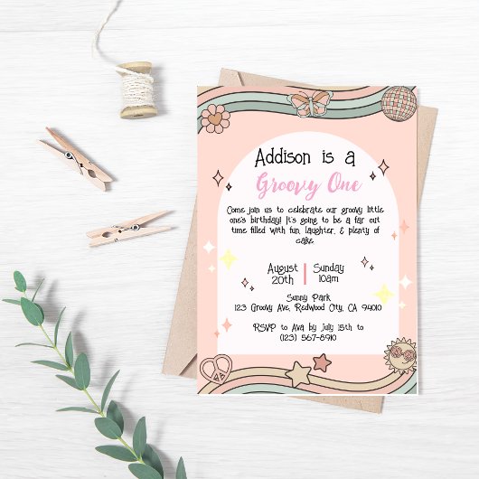 ガールズグルービーワン誕生日招待状 招待状