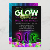 ガールズグロートランポリンパークパーティの招待状 招待状 (正面/裏面)