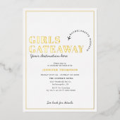 ガールズゲタウェイバチェロレッテ週末金ゴールド 箔招待状 (正面)