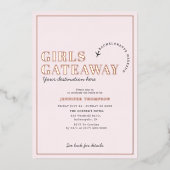 ガールズゲタウェイ赤面バチェロレッテウィークエンドバラ金ゴールド 箔招待状 (正面)