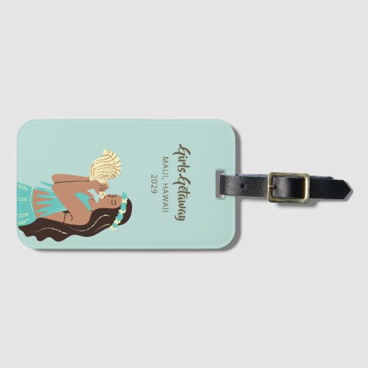ガールズゲパーソナライズされたイトウェイハワイアン ラゲッジタグ (正面横)