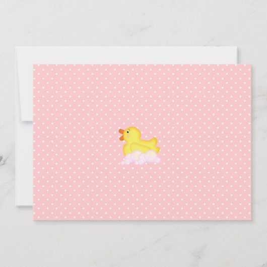 ガールズゴムダッキー(アヒルちゃん)バースデーパーティ招待状 招待状 (裏面)