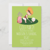 ガールズゴルフカワイバースデーパーティー 招待状 (正面)