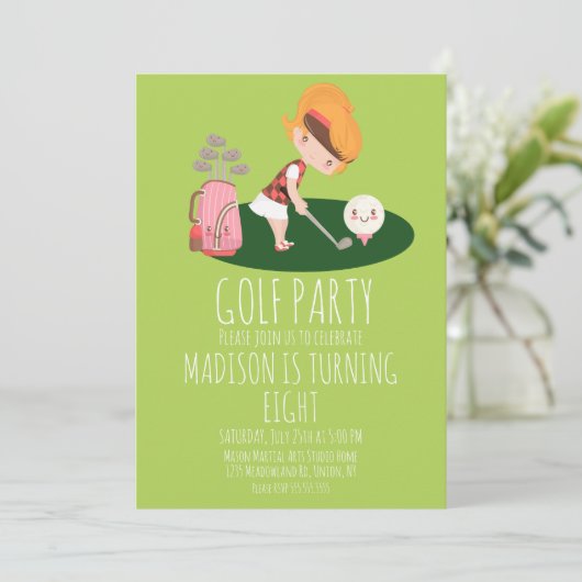 ガールズゴルフカワイバースデーパーティー 招待状 (スタンド正面)