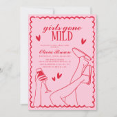 ガールズゴングマイルドウェーブスクライブルブライダルシャワー 招待状 (正面)