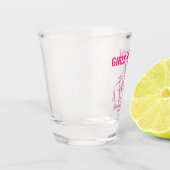 ガールズゴングマイルドホットピンクイラストレーションバチェロレッテ ショットグラス (左)