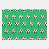 ガールズサッカーホリデーギフトラッピング紙 ラッピングペーパーシート (正面2)