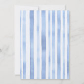 ガールズサドルアップ名門私立校風のポニーホースストライプ誕生日 招待状 (裏面)