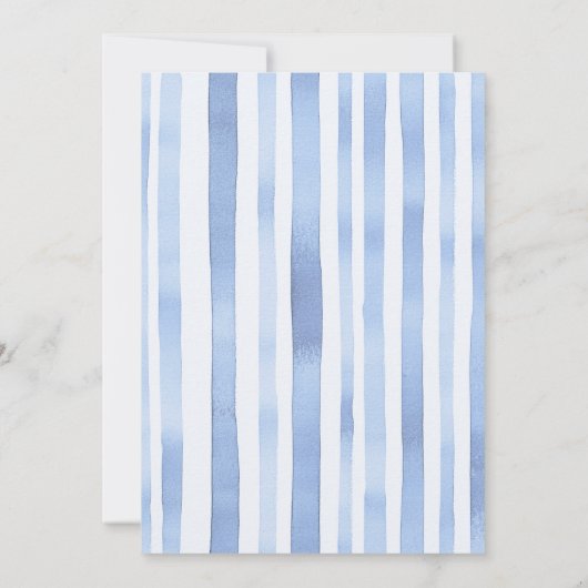 ガールズサドルアップ名門私立校風のポニーホースストライプ誕生日 招待状 (裏面)