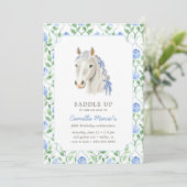 ガールズサドルアップ名門私立校風のポニーホーストイレ誕生日 招待状 (スタンド正面)