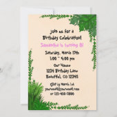 ガールズサファリキリン誕生日パーティーへの招待 招待状 (裏面)