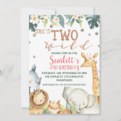 ガールズサファリザズトゥワイルド誕生日 招待状 (正面)