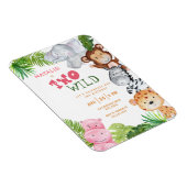 ガールズサファリジャングルツワイルドバースデー招待状 マグネット (右側)