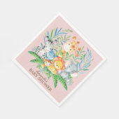 ガールズサファリジャングルベビーシャワー紙ナプキンス スタンダードランチョンナプキン (角)