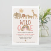 ガールズサファリモダンワイルドワン誕生日 招待状 (スタンド正面)