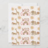 ガールズサファリモダンワイルドワン誕生日 招待状 (裏面)