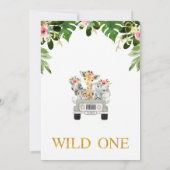 ガールズサファリワイルドワン誕生日招待状 招待状 (裏面)