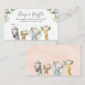 ガールズサファリ動物おむつラッフルカードインサート エンクロージャーカード (正面/裏面)