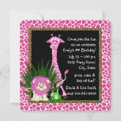 ガールズサファリ誕生日パーティー 招待状 (裏面)