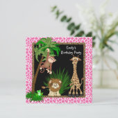 ガールズサファリ誕生日パーティー 招待状 (スタンド正面)