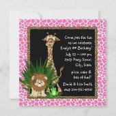 ガールズサファリ誕生日パーティー 招待状 (裏面)