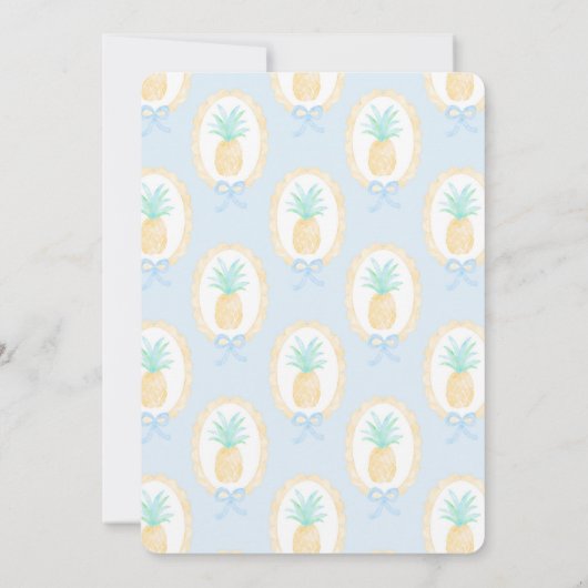 ガールズサマー名門私立校風のパイナップルファースト誕生日 招待状 (裏面)