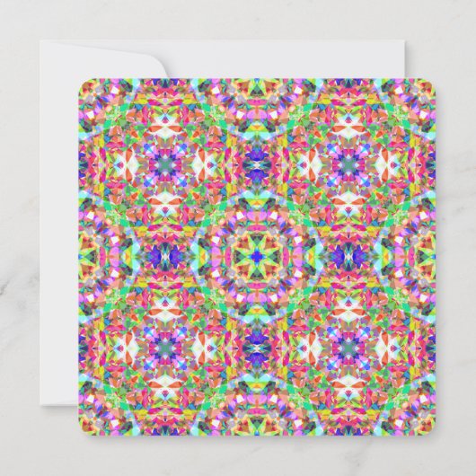 ガールズサマー鮮やかグリーンブライトパープル誕生日 招待状 (裏面)