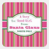ガールズサンタギフトラベルシール スクエアシール (正面)