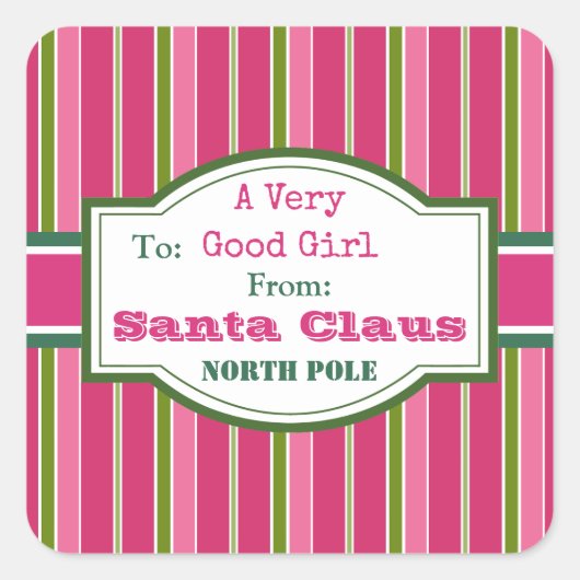 ガールズサンタギフトラベルシール スクエアシール (正面)