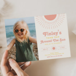 ガールズサン誕生日招待状 |写真Sun 招待状