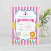 ガールズサーカスカーニバルバースデーパーティ招待状 招待状 (スタンド正面)