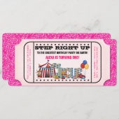 ガールズサーカスチケットバースデーパーティー 招待状 (正面/裏面)