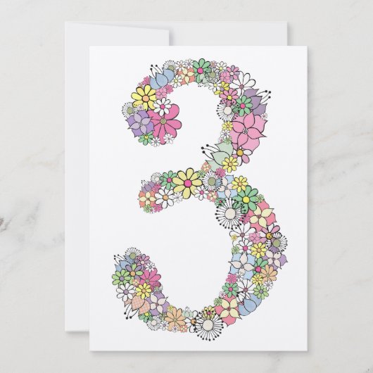 ガールズサードバースデーカスタムパーティー招待状招待状 招待状 (正面)