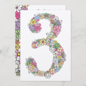 ガールズサードバースデーカスタムパーティー招待状招待状 招待状 (正面/裏面)