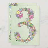 ガールズサードバースデーカスタムパーティー招待状招待状 招待状 (正面/裏面)