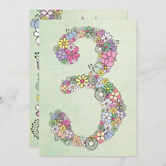 ガールズサードバースデーカスタムパーティー招待状招待状 招待状 (正面/裏面)