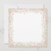 ガールズサードバースデーパーティーピンク金ゴールドグリッター 招待状 (裏面)