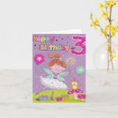 ガールズサード誕生日カード – Fairy Wishes カード (黄色い花)
