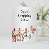 ガールズショッピングパーティーイベントシルバーホワイト 招待状 (スタンド正面)