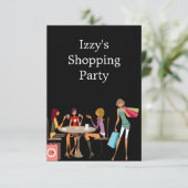 ガールズショッピングパーティーイベントブラック 招待状 (スタンド正面)