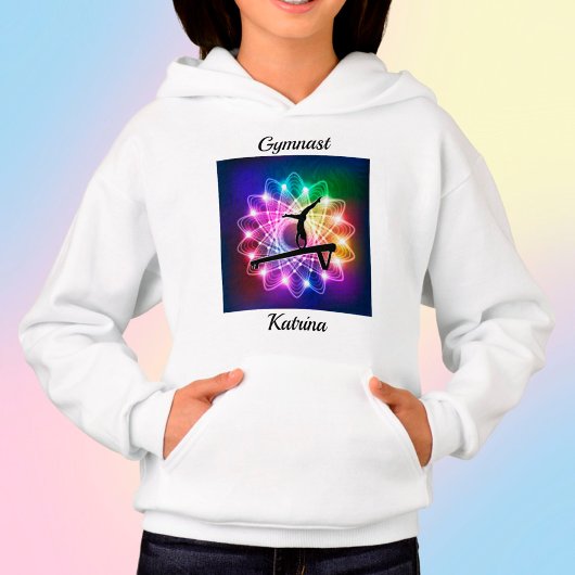 ガールズジムティクスバランスビームギムナストフード付きスウェットシャツ